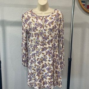 Feminine Long Sleeve Floral Dress